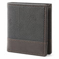 Portefeuille pliant 12 x 9.5 cm en matière synthétique noir marron pour cartes