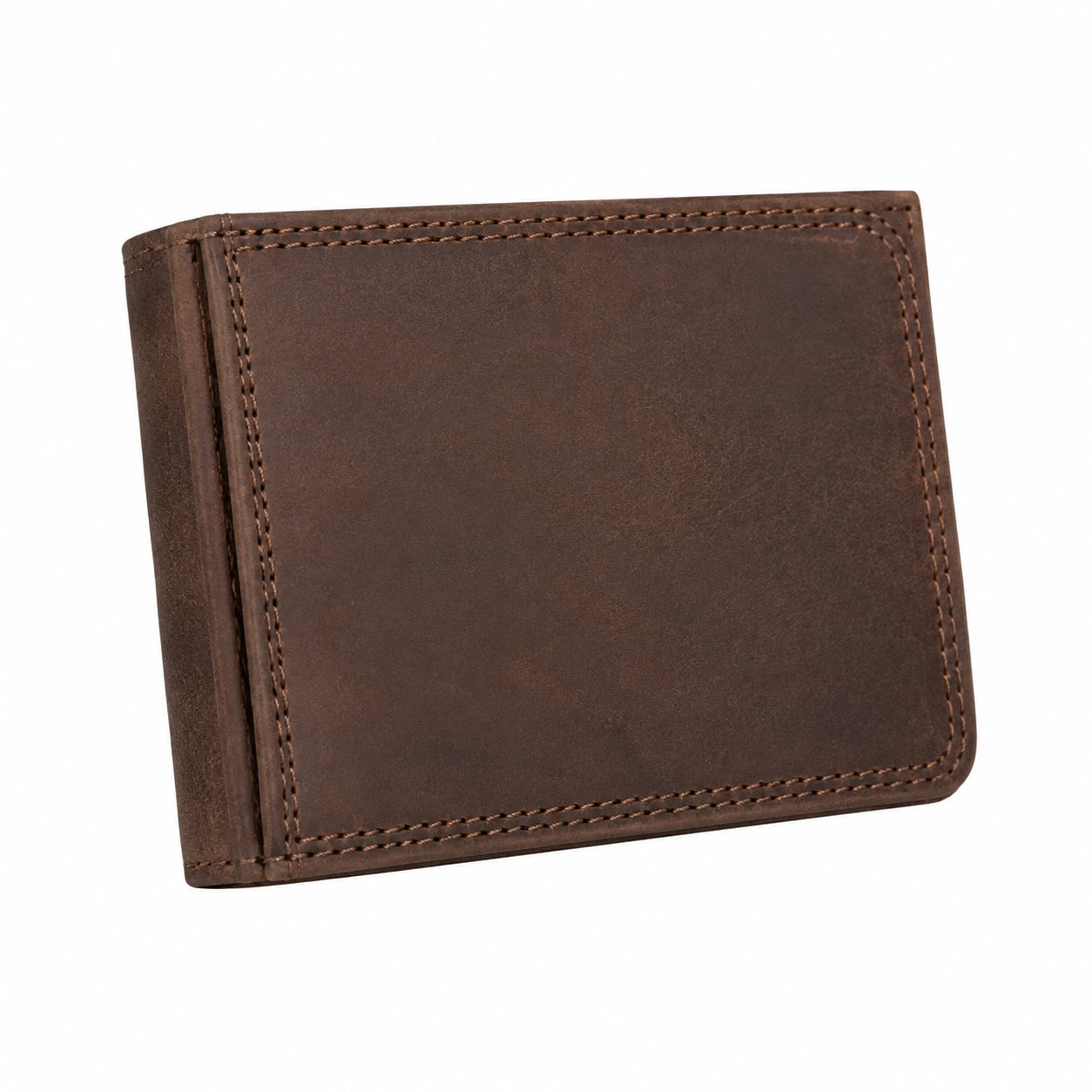 Portefeuille homme 11.5 x 9.5 x 1.5 cm en cuir marron style classique
