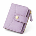 Portefeuille compact 12 x 9 x 3 cm en matière synthétique lilas avec fermeture zippée