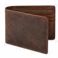 Portefeuille pliant 11.5 x 9.5 x 1.5 cm aspect cuir marron pour homme