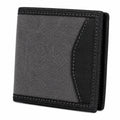 Portefeuille pliant 12 x 9.5 x 2 cm en textile gris et noir style urbain