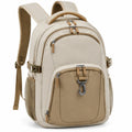 Sac à dos 32 x 18 x 45 cm en tissu synthétique beige à compartiments multiples pour voyage