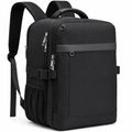 Sac à dos 45 x 30 x 15 cm en polyester noir pour travail et voyage avec compartiments zippés