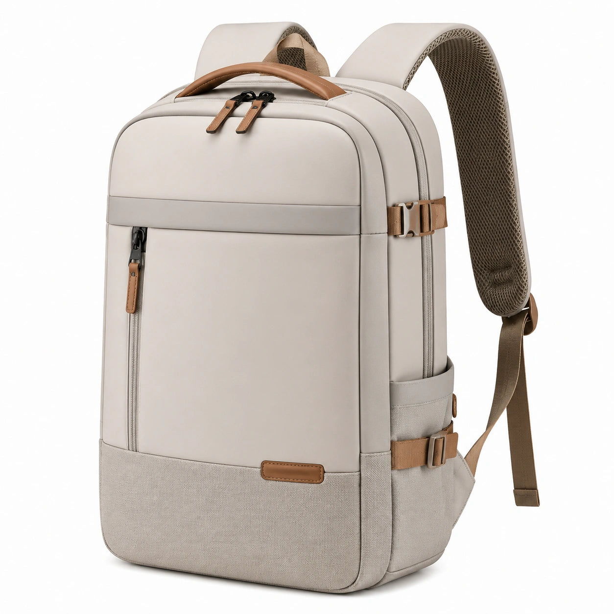 Sac à dos 30 x 18 x 45 cm textile synthétique beige pour ordinateur style urbain