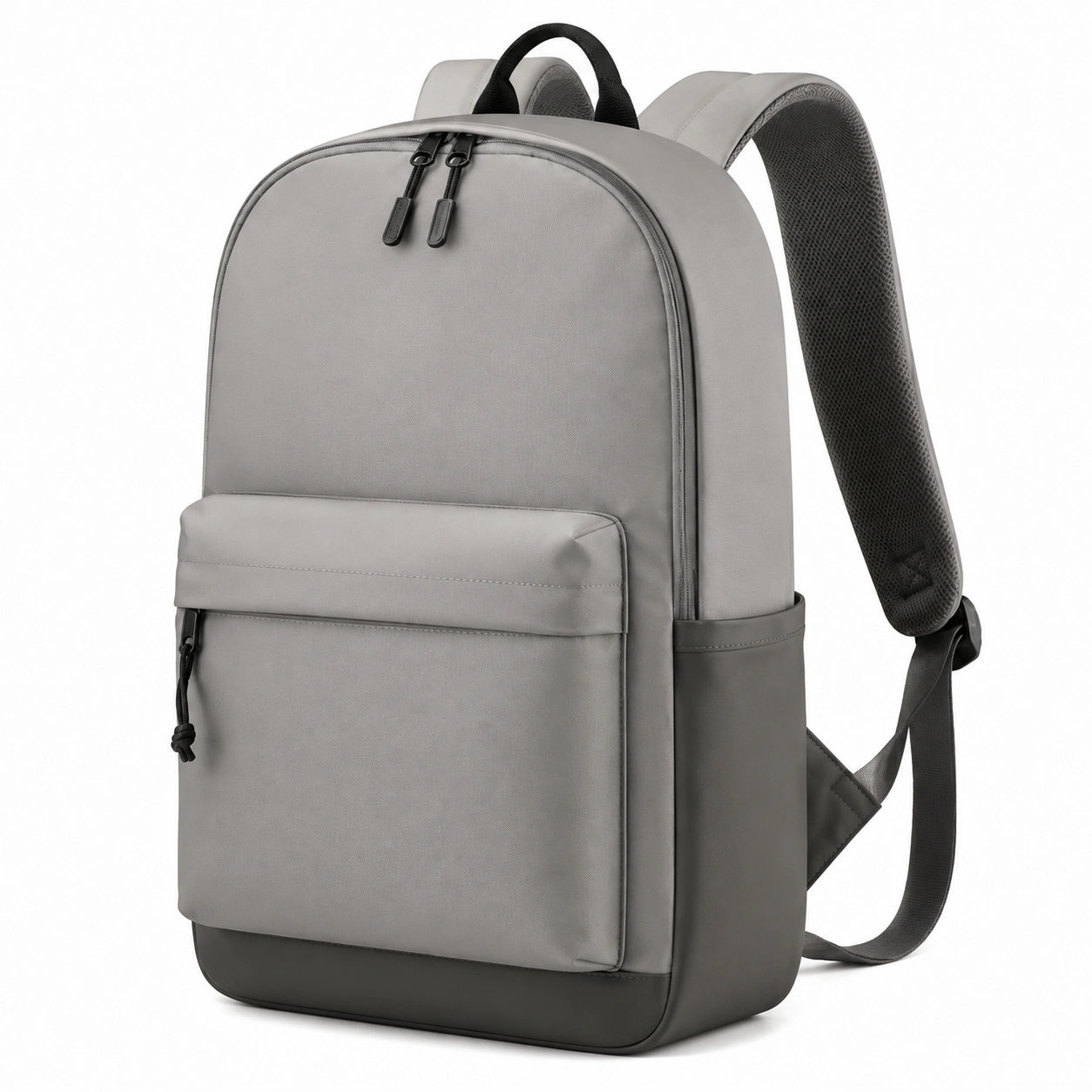 Sac à dos 30 x 15 x 43 cm en polyester gris pour usage quotidien avec poches zippées