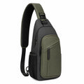 Sac bandoulière 32 x 18 x 8 cm synthétique vert noir urbain à compartiments zippés