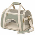 Sac de transport pour animaux 45 x 28 x 30 cm en tissu vert sauge avec maille respirante