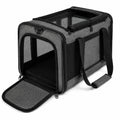 Sac de transport pour animaux 50 x 30 x 30 cm en tissu gris et maille respirante pliable