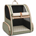 Sac de transport pour chat 42 x 30 x 45 cm en polyester vert avec maille respirante