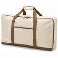 Sac de voyage 60 x 30 x 35 cm en tissu écru et marron à fermeture zippée