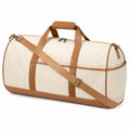 Sac de voyage 55 x 27 x 30 cm en toile beige et marron avec bandoulière réglable