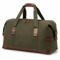 Sac de voyage 55 x 25 x 30 cm en toile vert kaki avec détails marron style vintage