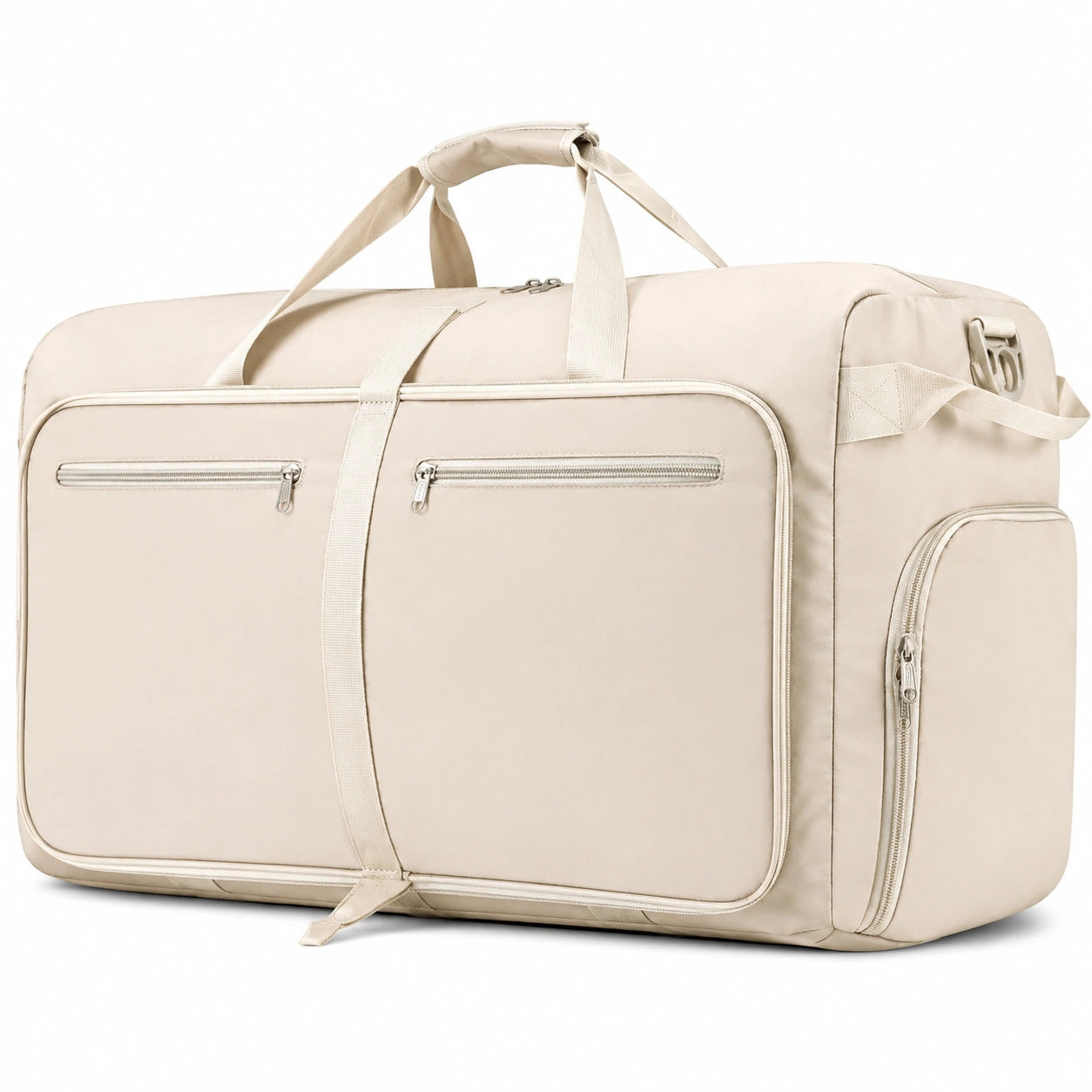 Sac de voyage 60 cm en polyester beige à compartiments zippés