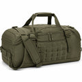 Sac de voyage 60 x 30 x 30 cm en tissu synthétique vert olive style tactique à compartiments
