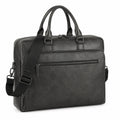Sacoche ordinateur 42 x 10 x 32 cm noir aspect cuir avec bandoulière réglable