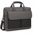Sacoche pour ordinateur 40 x 8 x 30 cm en similicuir gris avec bandoulière style professionnel